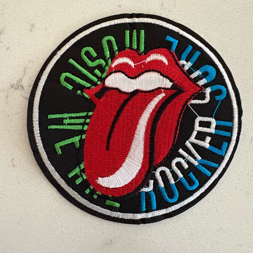 Embroidered Rock Band Patch with Red Tongue